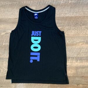 NIKE | Just Do It. Black & Blue Workout Racer Back Athletic Tank Top